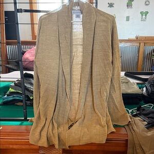 Sag Harbor Tan Knit Cardigan